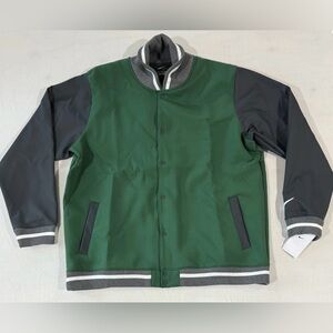 *NWT* Men’s 2XL Nike Team Green Letterman Football Jacket Full-Snap DJ5971-341